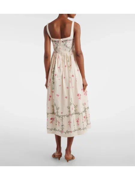 Rochie midi Agua By Agua Bendita cu model floral alb