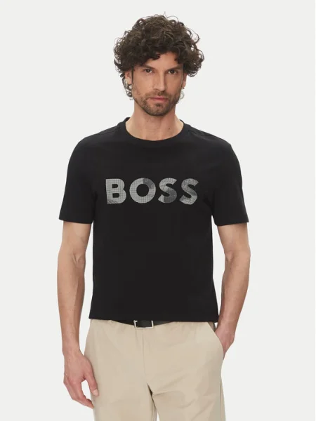 BOSS Póló Glamping fekete