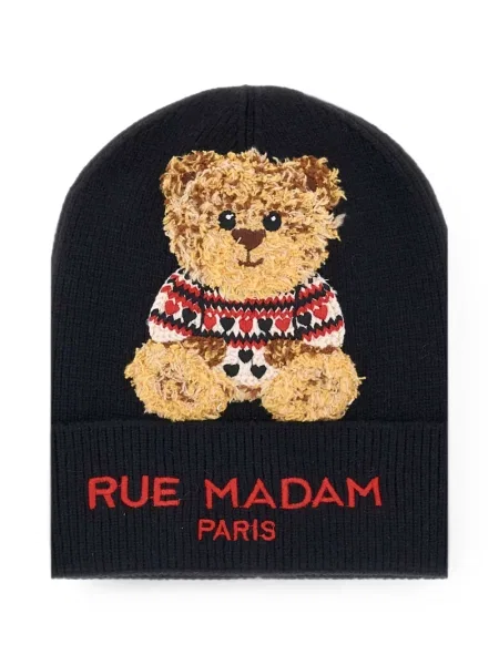 Căciulă Rue Madam Paris cu broderie negru