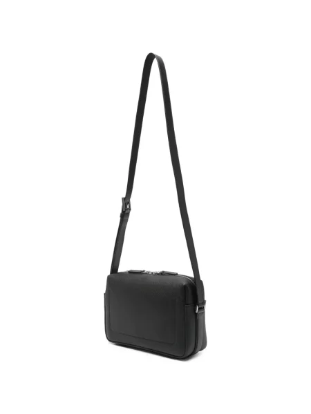 Kožna crossbody torba Tom Ford s autogramom crna