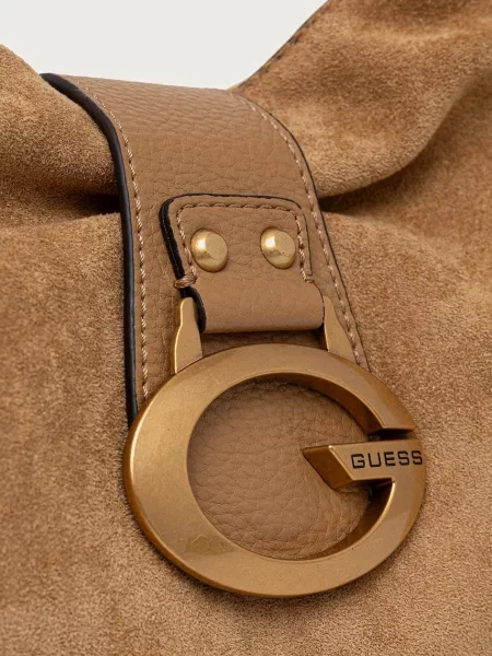Замшевая сумка хобо Guess