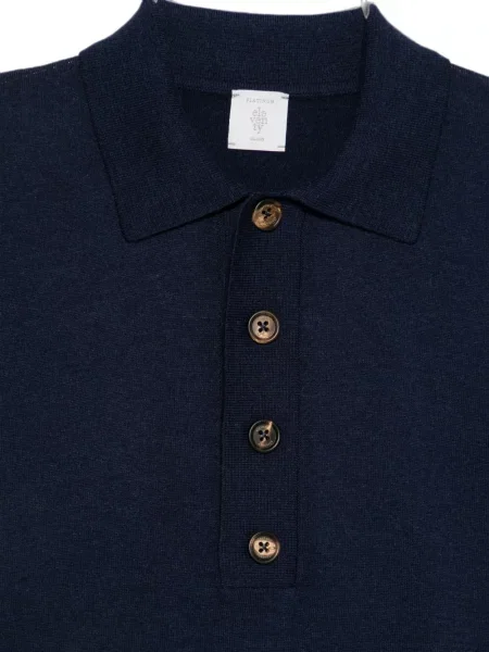 Lung tricou polo Eleventy albastru