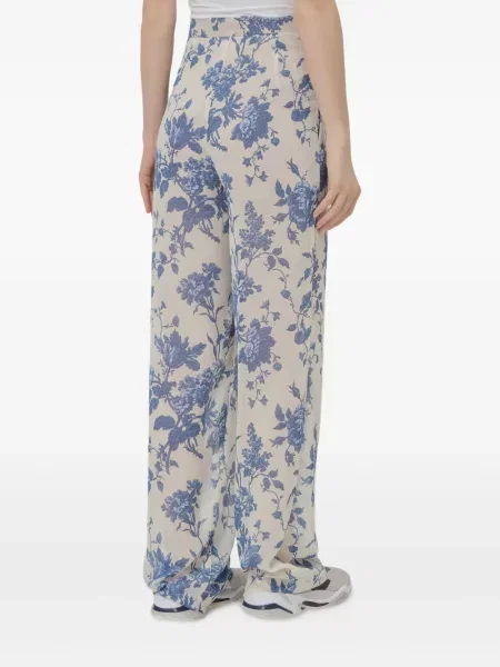 Pantaloni Semicouture cu model floral cu imagine albastru