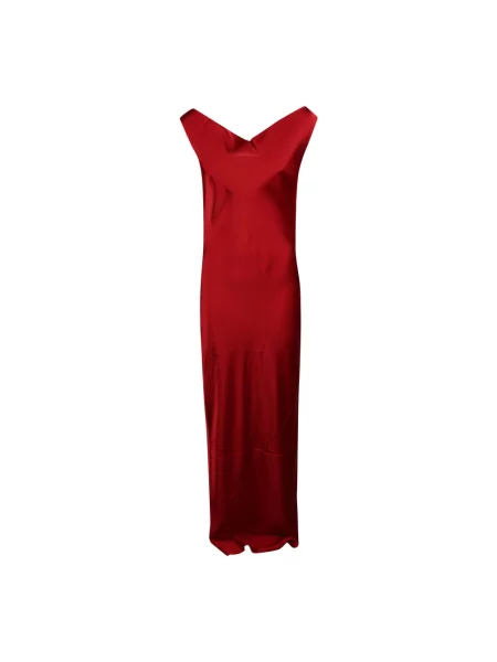 Udrapować sukienka bez rękawów Norma Kamali bez rękawów czerwona