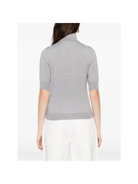 Lniany sweter z golfem Birgitte Herskind szary