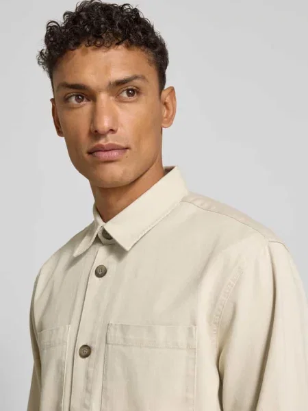 Kurtka koszulowa o kroju regular fit z czystej bawełny model ‘TRAVIS’ Selected Homme biała