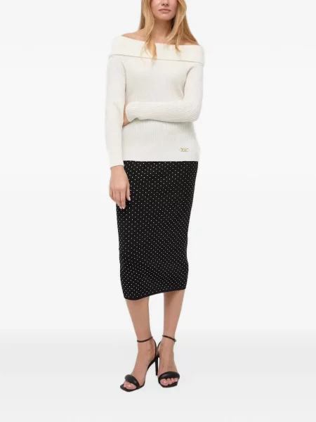 Top Michael Michael Kors cu autograf cu model leopard de lână negru