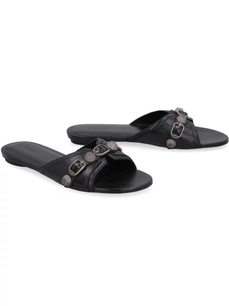 Klapki Balenciaga skórzane czarne