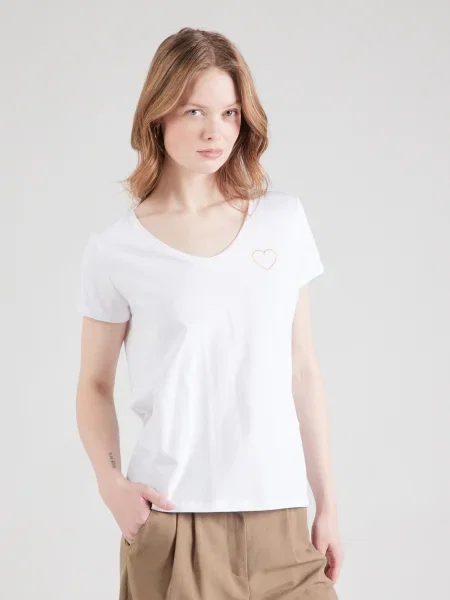PIECES Tricou PCNEW BILLY auriu alb