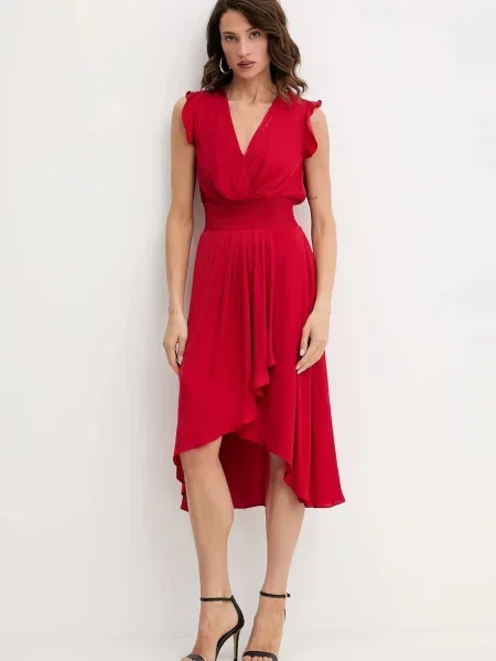 Morgan rochie midi evazați RWALLY roșu