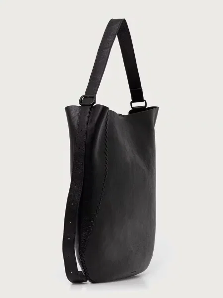AllSaints чанта crossbody дамска от кожа ESME черно