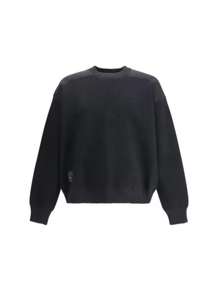 Sweter z wełną Padded Knit Crew ciepły czarny