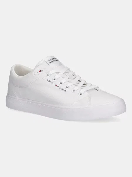Ниски кецове Tommy Hilfiger TH HI VULC LOW CORE CANVAS бяло