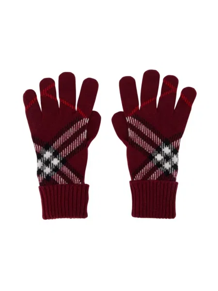 Rękawiczki Burberry z kaszmiru czerwone