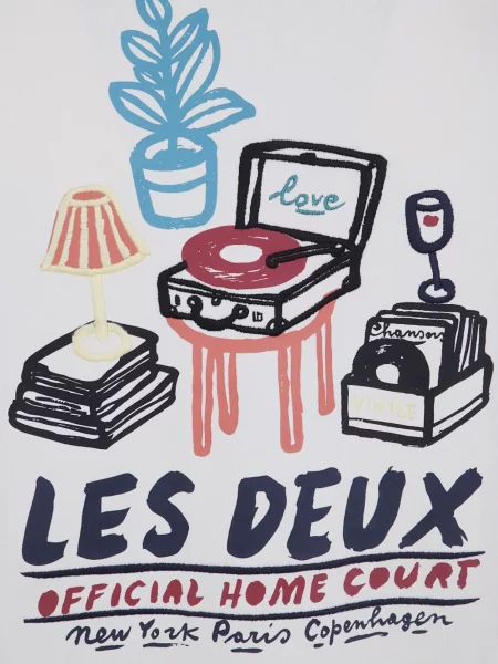 Tricou Les Deux cu imagine alb