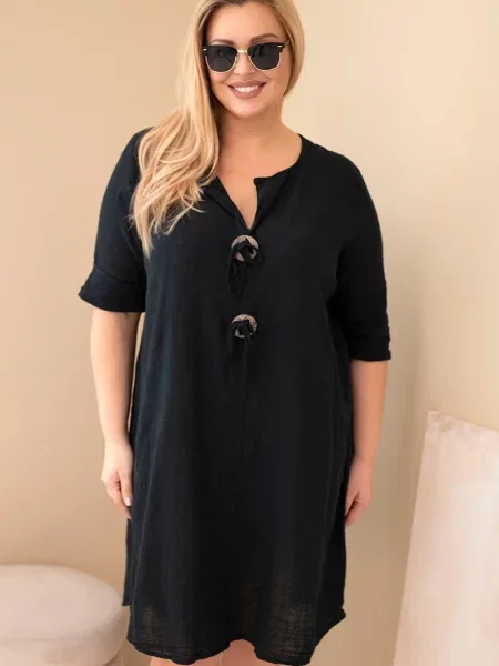 Sukienka Kesi Włoski wiązana czarna