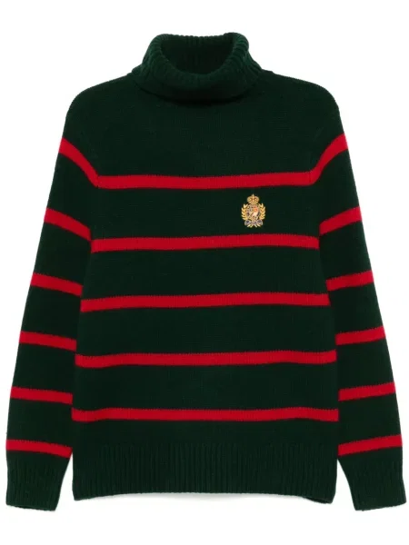 Вълнена карирана шапка Polo Ralph Lauren закърпени черно