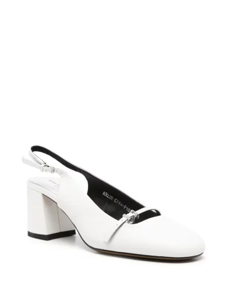 Pantofi cu toc Sergio Moretti Firenze cu cataramă slingback alb