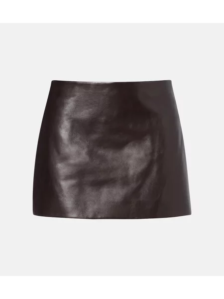 Fustă din piele Khaite maro