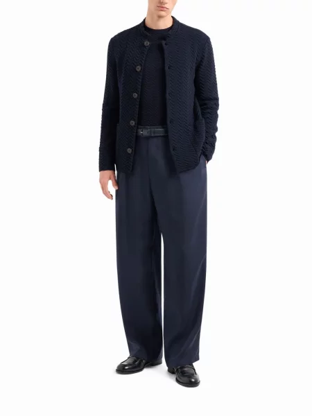Vilnonis megztinis Giorgio Armani mėlyna
