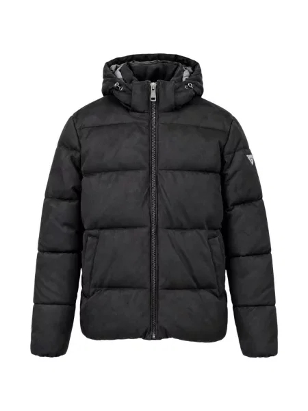 Geacă Guess din piele de căprioară negru