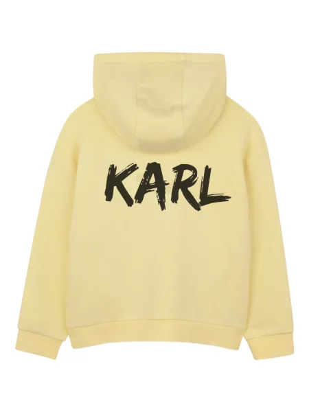 Dětska mikina s kapucí Karl Lagerfeld žlutá