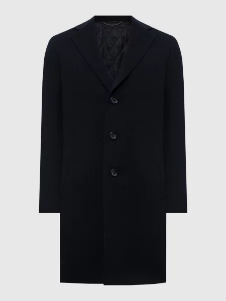 Пальто з вовни з нашивкою логотипа Canali синє