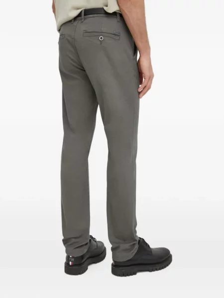 Pantaloni chino Lindbergh cu autograf gri