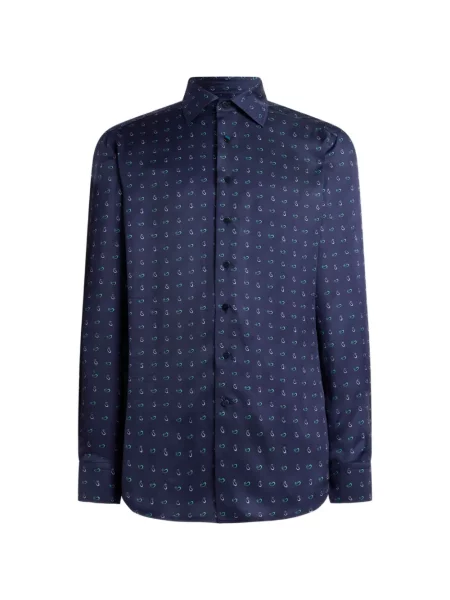 Cămașă Etro cu imagine cu model paisley albastru