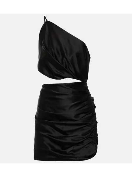 Rochie The Sei de mătase cu un umăr gol negru