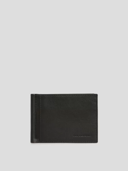 Шкіряний гаманець Karl Lagerfeld чорний