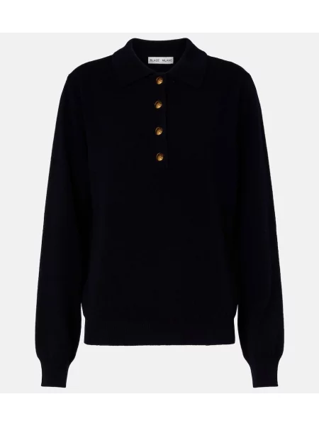 Tricou polo Blazé Milano de lână albastru