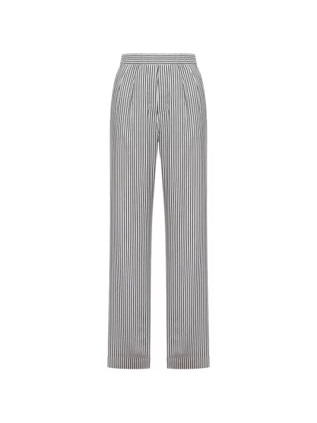 Pantaloni Tom Ford de mătase cu dungi alb