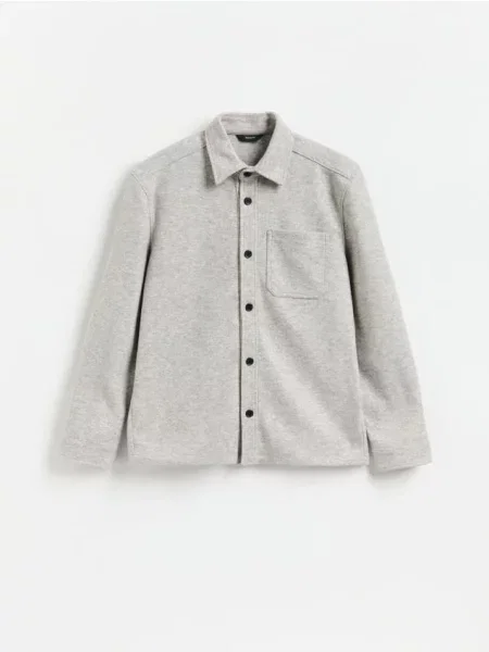 Reserved Jachetă shacket cu guler deschis gri