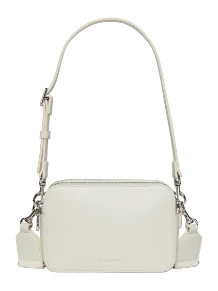 Calvin Klein Geantă Webbing Double Strap Camera Bag alb