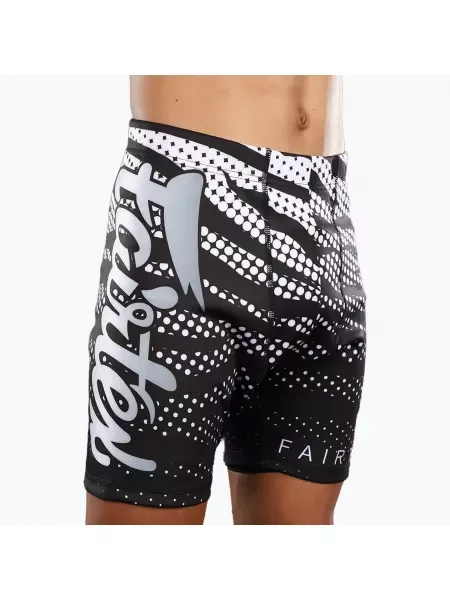 Spodenki treningowe Fairtex Vale Tudo black/white białe