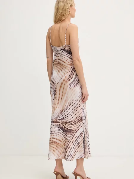 Guess білизняна сукня з віскозою AKILINA
