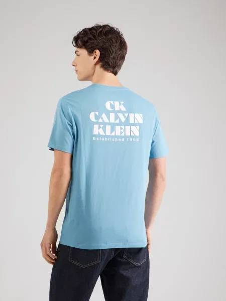 Calvin Klein Jeans Tričko nebesky / biela modrá