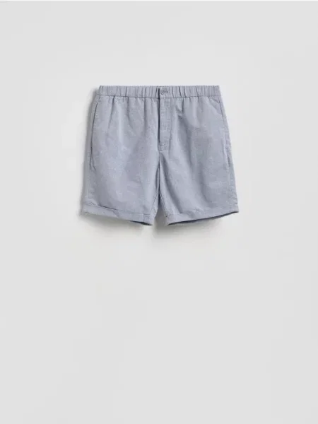 Reserved Pantaloni scurți regular cu adaos de in bleumarin