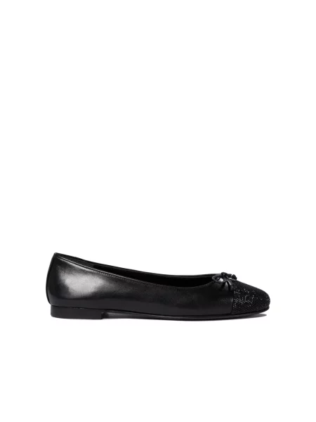 Balerinki Tory Burch skórzane czarne