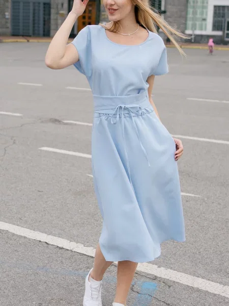 Платье миди Ladylike голубое