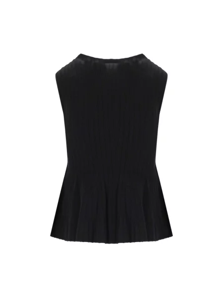 Lniany top Marella czarny