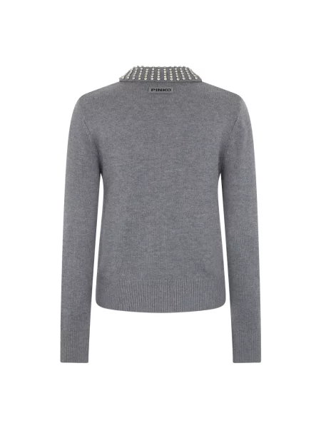 Sweter Pinko wełniany szary