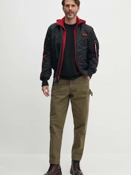 Bomber jakna Alpha Industries D-Tec SE za muškarce crna za prijelazno razdoblje
