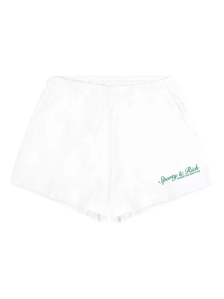 Pantaloni scurți Sporty & Rich cu broderie alb