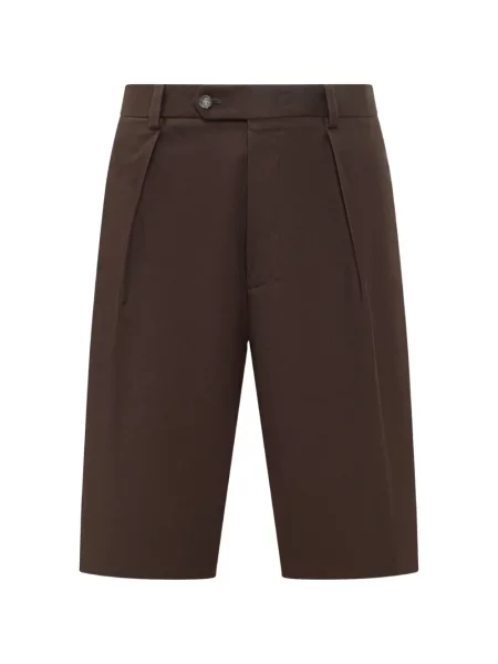 Pantaloni scurți Boss plisate maro