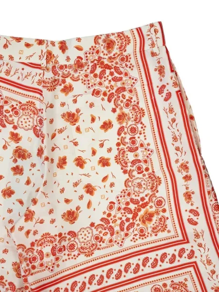 Pantaloni scurți Fendi de mătase cu imagine alb