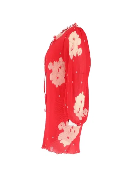 Rochie mini Ganni cu model floral cu imagine de costum roșu