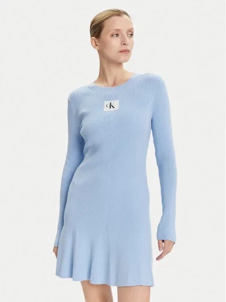 Calvin Klein Jeans Pletené šaty svetlomodrá modrá