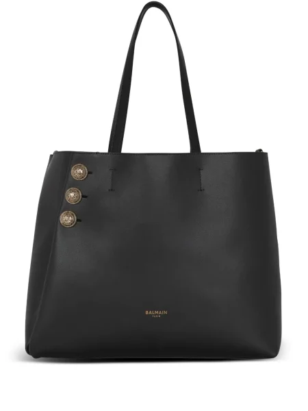 Torebka skórzana Balmain skórzana czarna
